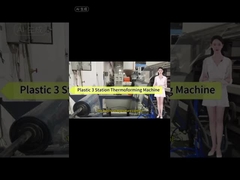 Μηχανή θερμομόρφωσης πλήρως αυτόματης πλαστικής ύλης 3 σταθμών